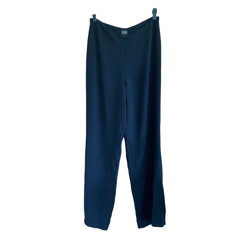 Eileen Fisher Silk Blend Black Trousers Size Small